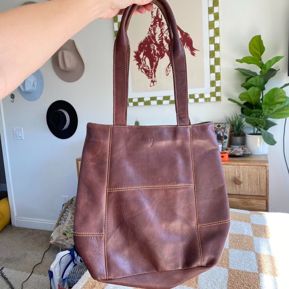 FRYE BROWN SOFT LEATHER SATCHEL PURSE BAG